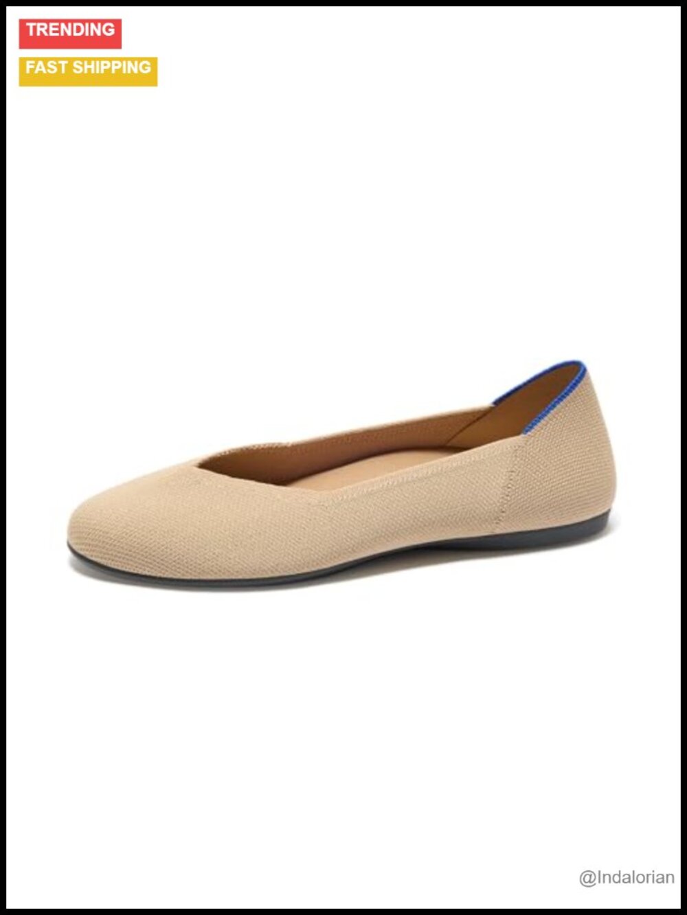 Pointed-Toe Ballet Flat Knit Recycled Machine Washable Flats